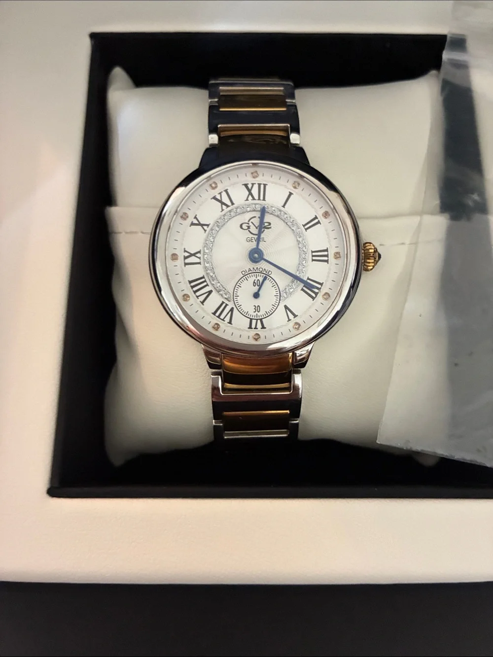 Gevril G-2  Two-Tone Gold and Silver Roman Numeral Watch